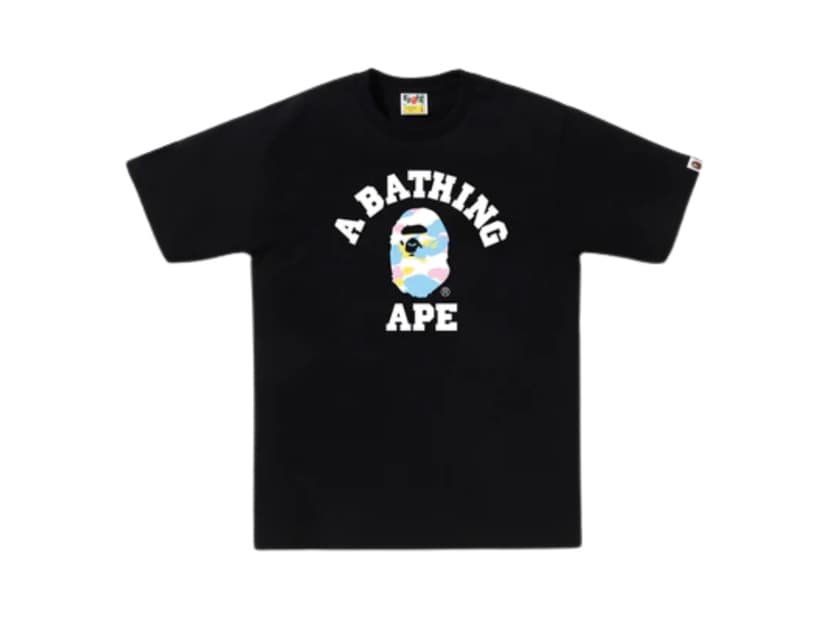Bape Bape Multi Camo College Tee Black