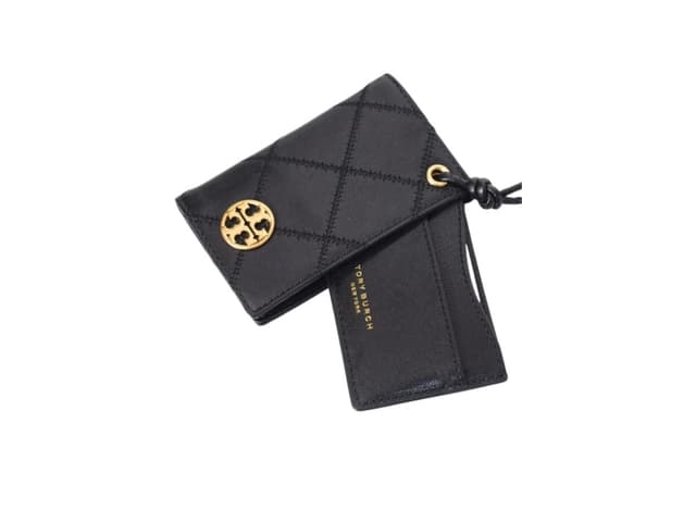 Tory Burch Tory Burch Card Case Willa Logo Lanyard Black - view 5