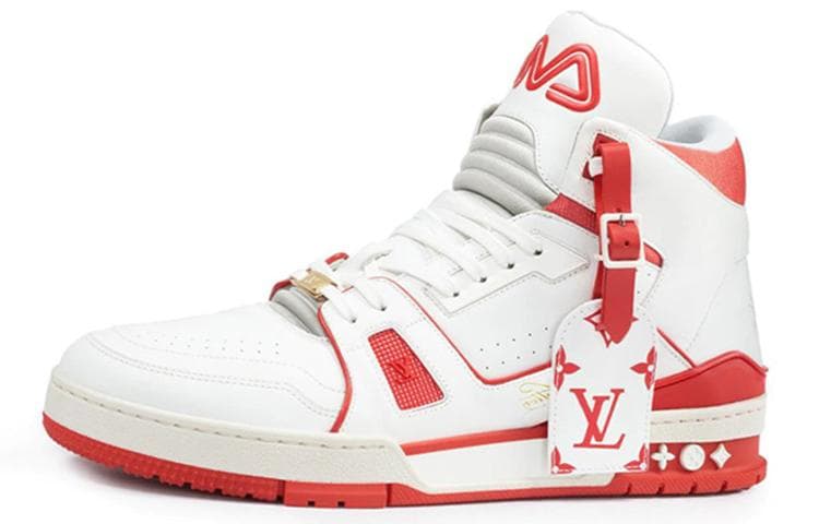 Louis Vuitton Louis Vuitton LV Trainer Sneaker Mid White Red