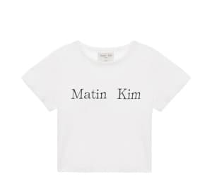 Buy Matin Kim Logo Crop Top White at Sasom – Authentic and Ready to Ship