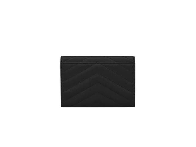 Luxe Limited Sale (ราคาพิเศษ 6,999 ใส่โค้ด LUXESL) Saint Laurent Cassandre Matelasse Small Envelope Wallet In Grain De Poudre Embossed Leather With Gold-Toned Metal Hardware Noir (Pre-owned) - view 2