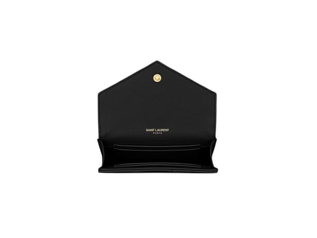 Luxe Limited Sale (ราคาพิเศษ 6,999 ใส่โค้ด LUXESL) Saint Laurent Cassandre Matelasse Small Envelope Wallet In Grain De Poudre Embossed Leather With Gold-Toned Metal Hardware Noir (Pre-owned) - view 3