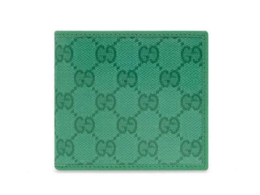 Gucci Gucci Monogram Leather Walletgreen Canvas Calf Leather