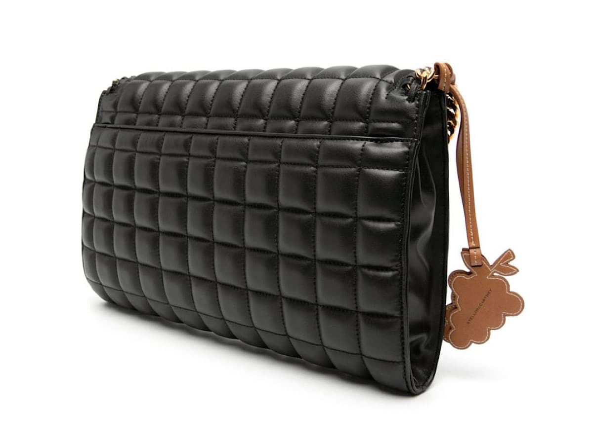 Stella Mccartney Quilted Fabric Shoulder Bagblack Outer Polyurethane 100