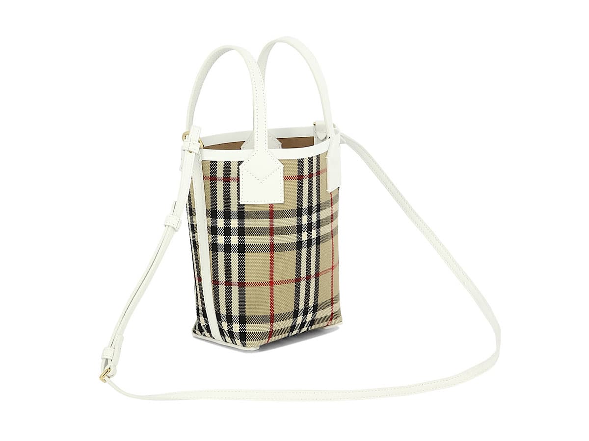 Burberry Mini London Crossbody Bagbeige 54 Cotton 43 Polyurethane 3 Acrylic