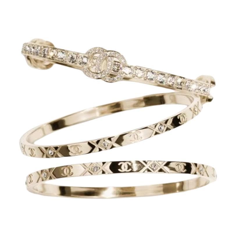 Chanel Chanel Metal Bangles Unisex Gold