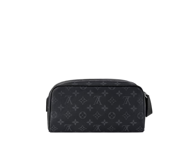 Louis Vuitton Louis Vuitton Dopp Kit Toilet Pouch In Monogram Eclipse Coated Canvas With Ruthenium-Colour Hardware Black - view 2