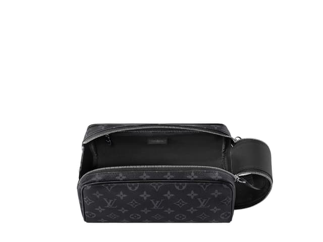 Louis Vuitton Louis Vuitton Dopp Kit Toilet Pouch In Monogram Eclipse Coated Canvas With Ruthenium-Colour Hardware Black - view 5