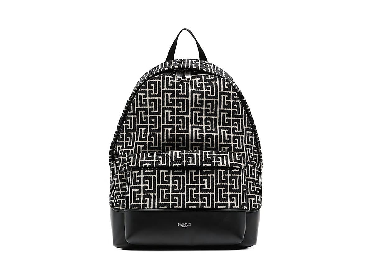 Balmain 1945 City Backpackmonogram Jacquarivoryblack 90every 10pl