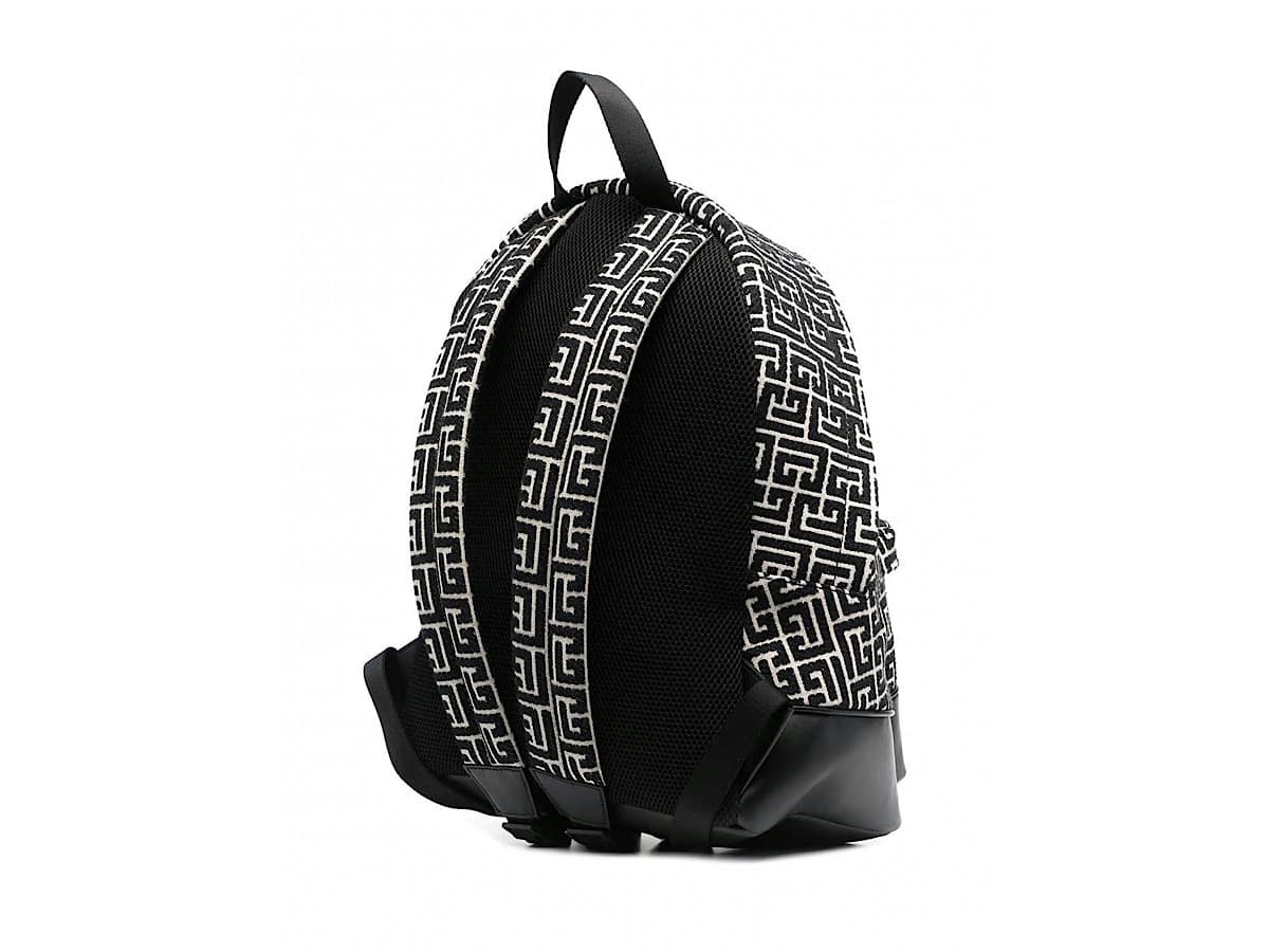 Balmain 1945 City Backpackmonogram Jacquarivoryblack 90every 10pl