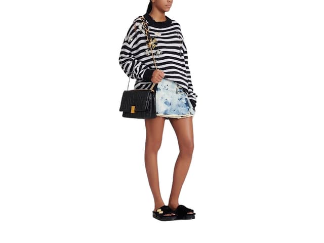 Balmain Balmain 1945 Soft Bag Mediumquilted Lambsk0pa 100lamb  Ovis Aries Aries - view 2