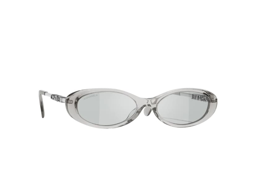 Chanel Chanel Oval Sunglasses Light Gray