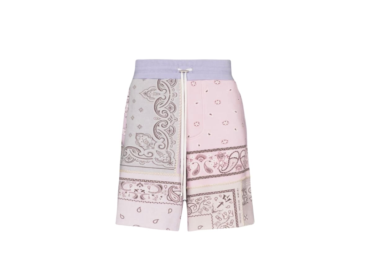 Amiri Bandana Reconstructed Shorts Purple