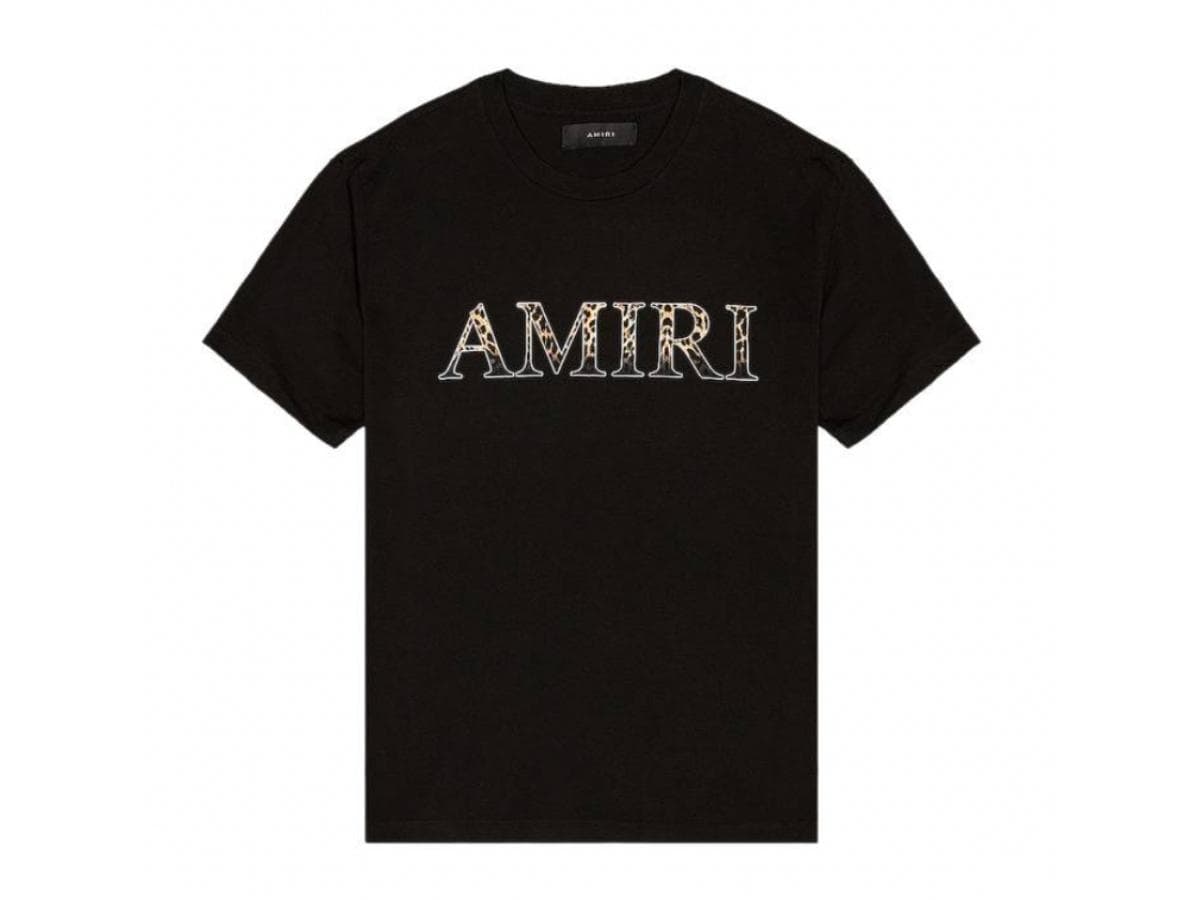 Amiri Leopard Tee Black