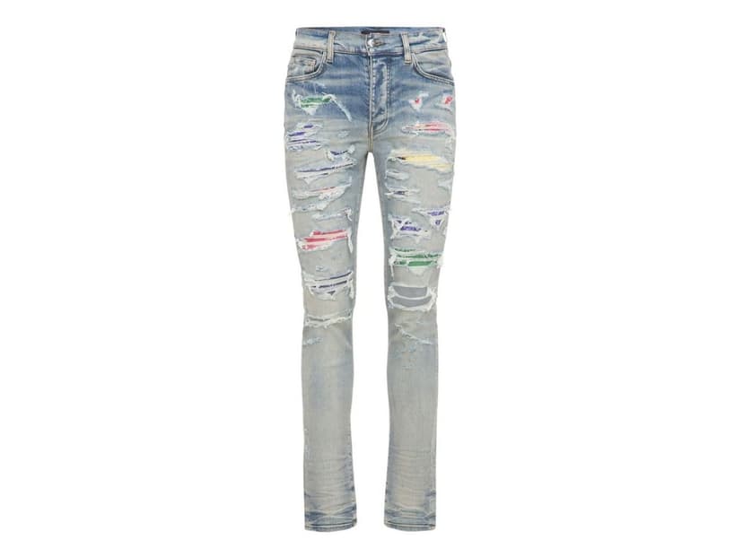 AMIRI AMIRI RAINBOW PATCH DENIM JEANS