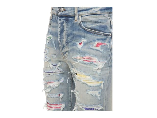 AMIRI AMIRI RAINBOW PATCH DENIM JEANS - view 2