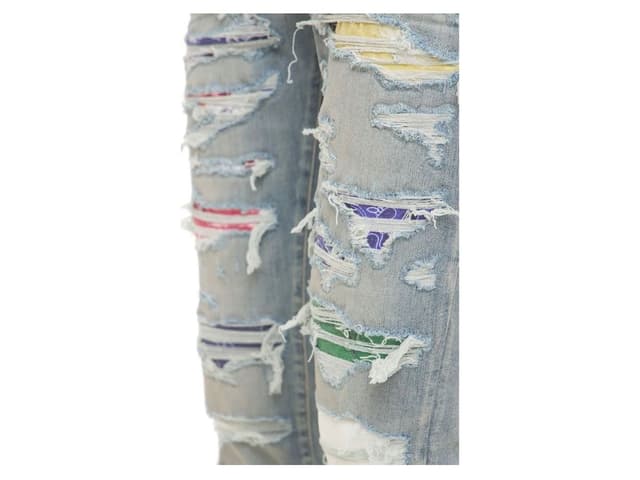AMIRI AMIRI RAINBOW PATCH DENIM JEANS - view 3
