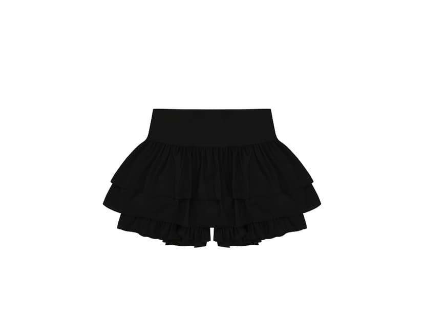 ANOETIC ANOETIC Frill Chiffon Skirt Black