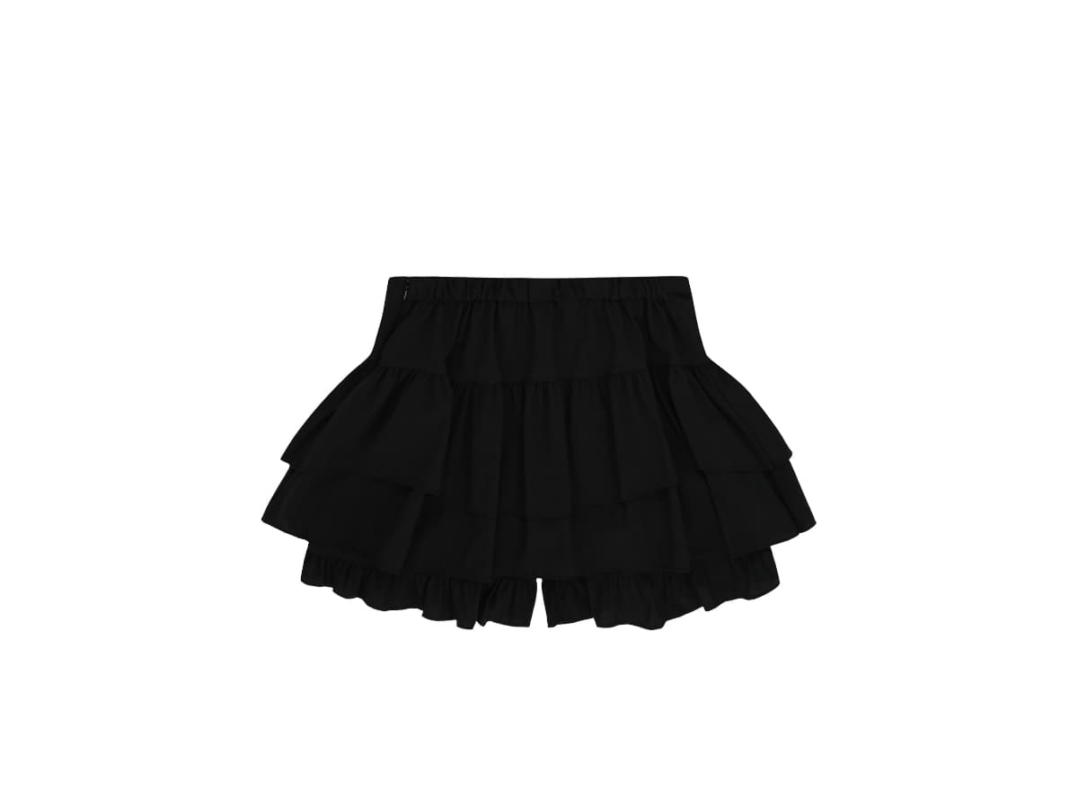 Anoetic Frill Chiffon Skirt Black