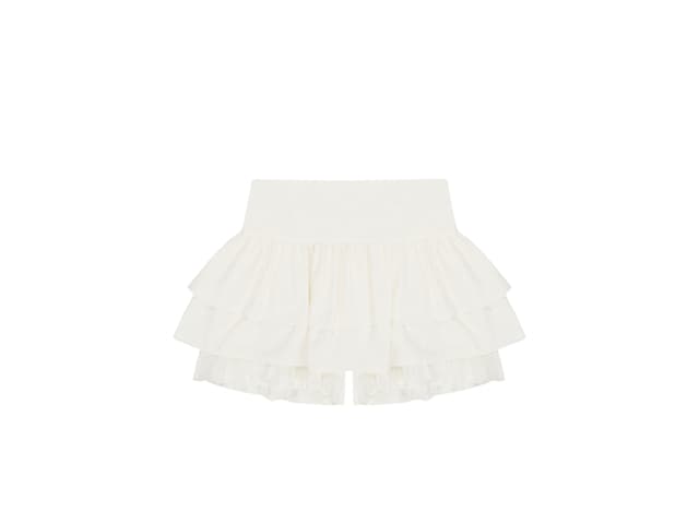 ANOETIC ANOETIC Frill Chiffon Skirt White - view 2