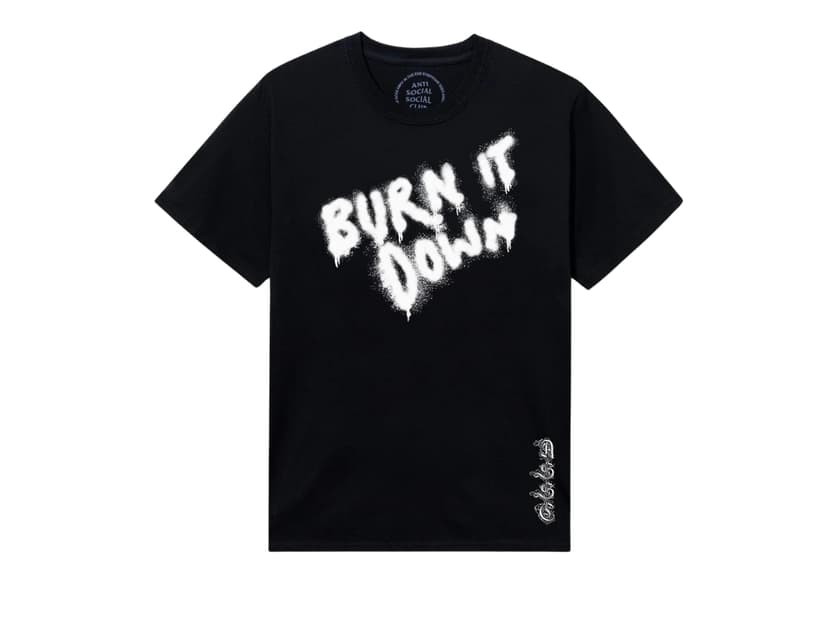 Anti Social Social Club Anti Social Social Club 2 Tone Burn It Down Tee Black