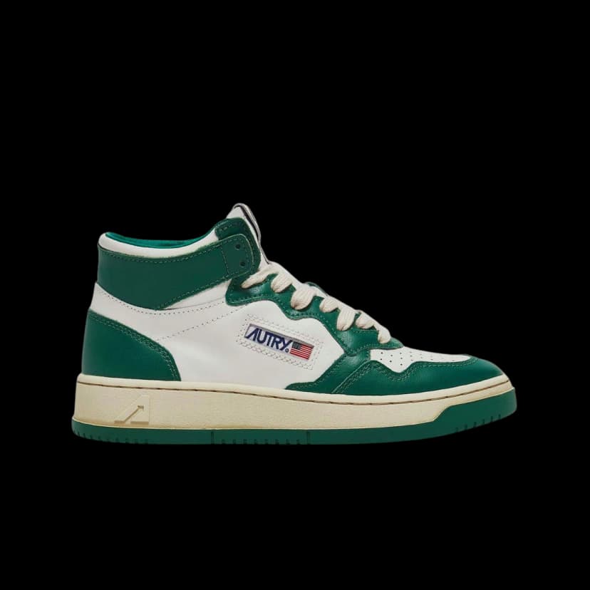 Autry Autry Medalist Mid Leather Sneakers Green White