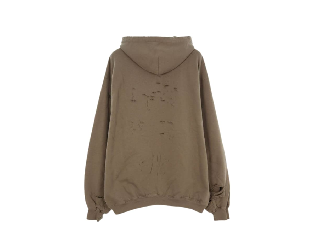 Balenciaga Destroyed Hoodie Brown