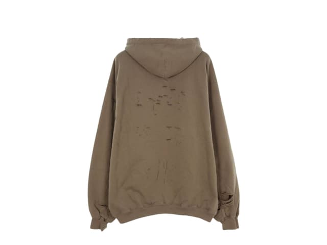 Balenciaga Balenciaga Destroyed Hoodie Brown - view 2