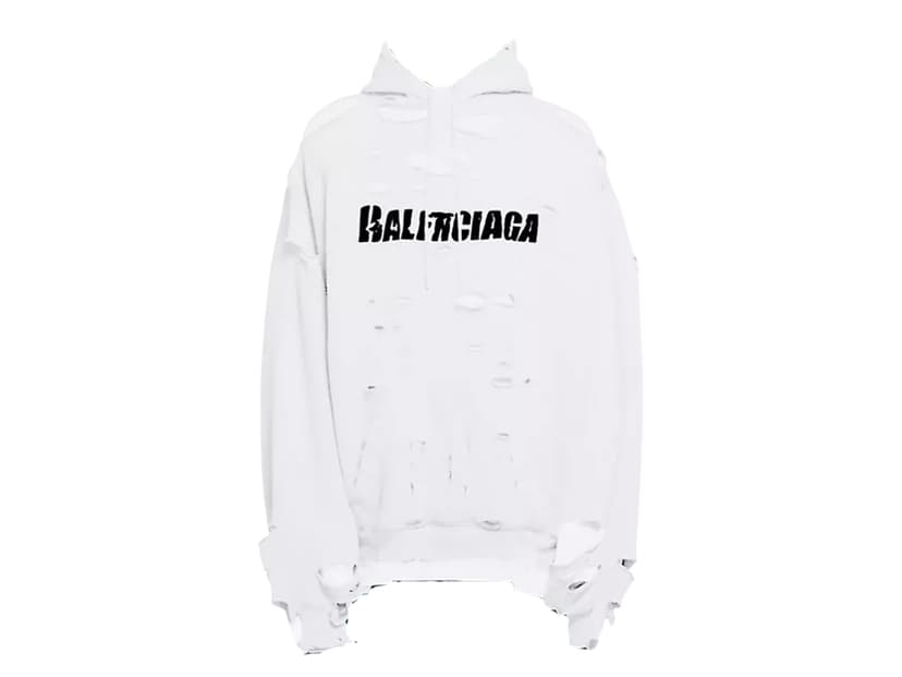 Balenciaga Balenciaga Destroyed Hoodies White