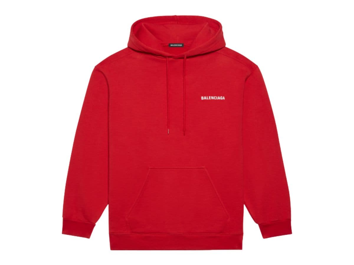 Balenciaga Logo Hoodie Medium Fit In Red