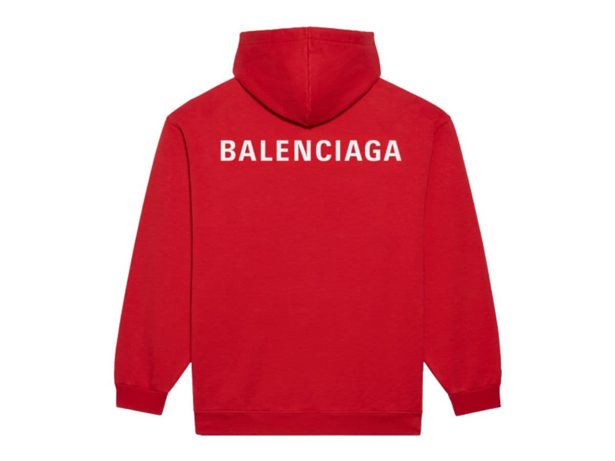 Balenciaga Logo Hoodie Medium Fit In Red