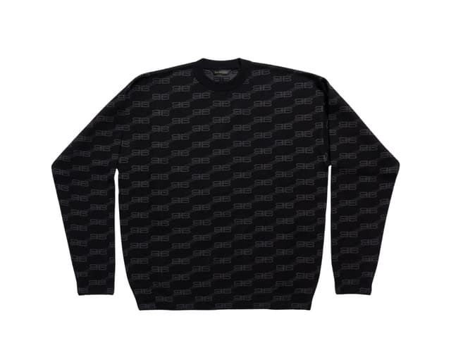 Balenciaga Balenciaga Monogram Sweater Black - view 1