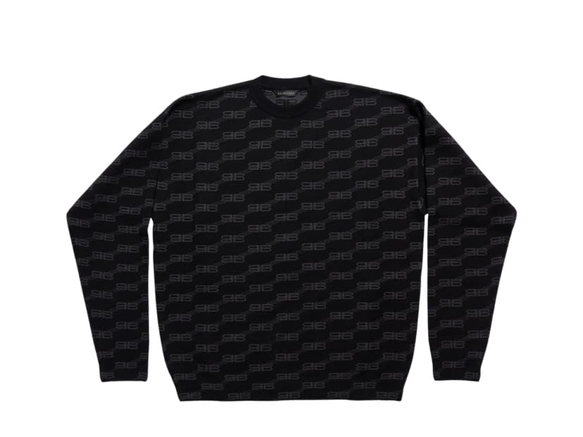 Balenciaga Balenciaga Monogram Sweater Black
