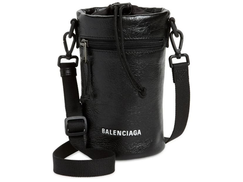 Balenciaga Balenciaga Weekend Bottle Holder Bag In Black Leather