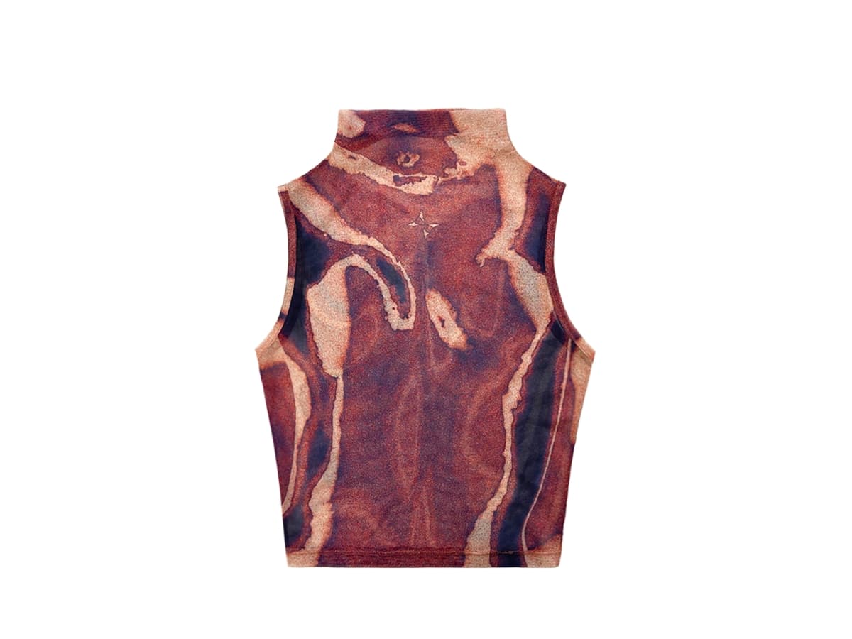 BLR Printed Turtleneck Sleeveless Red