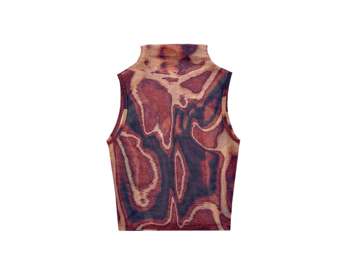 BLR Printed Turtleneck Sleeveless Red