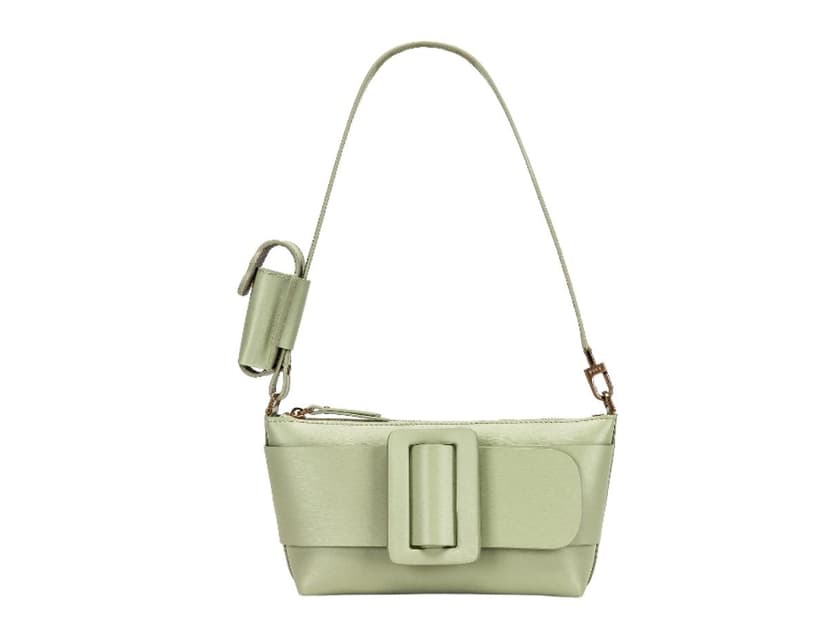 Boyy Boyy Buckle Pouchette Shoulder Bag In Calfskin Leather With Gold-Tone Metal Hardware Pistachio