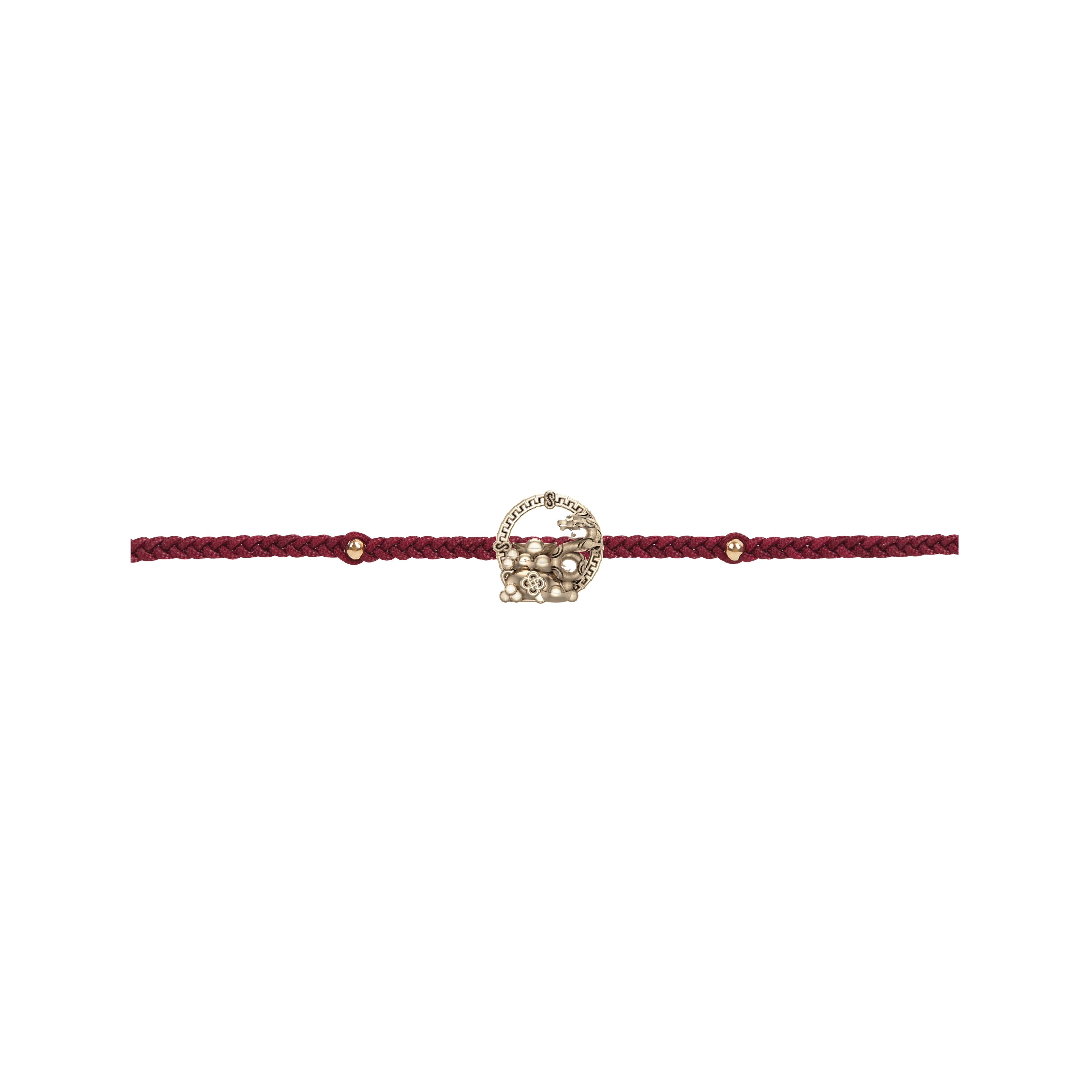 Caishen Golden Gold Bracelet (Burgundy)