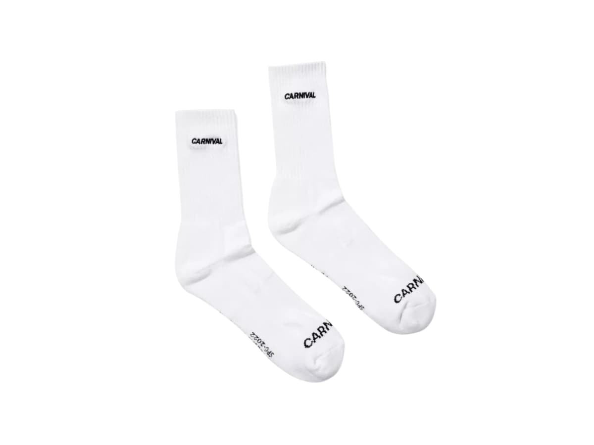 Carnival Embroidery Socks White