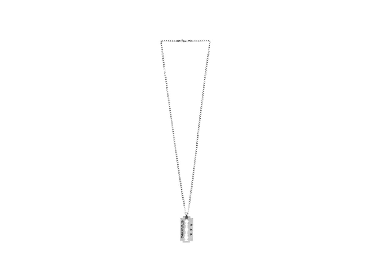 Carnival Razor Blade Necklace Silver