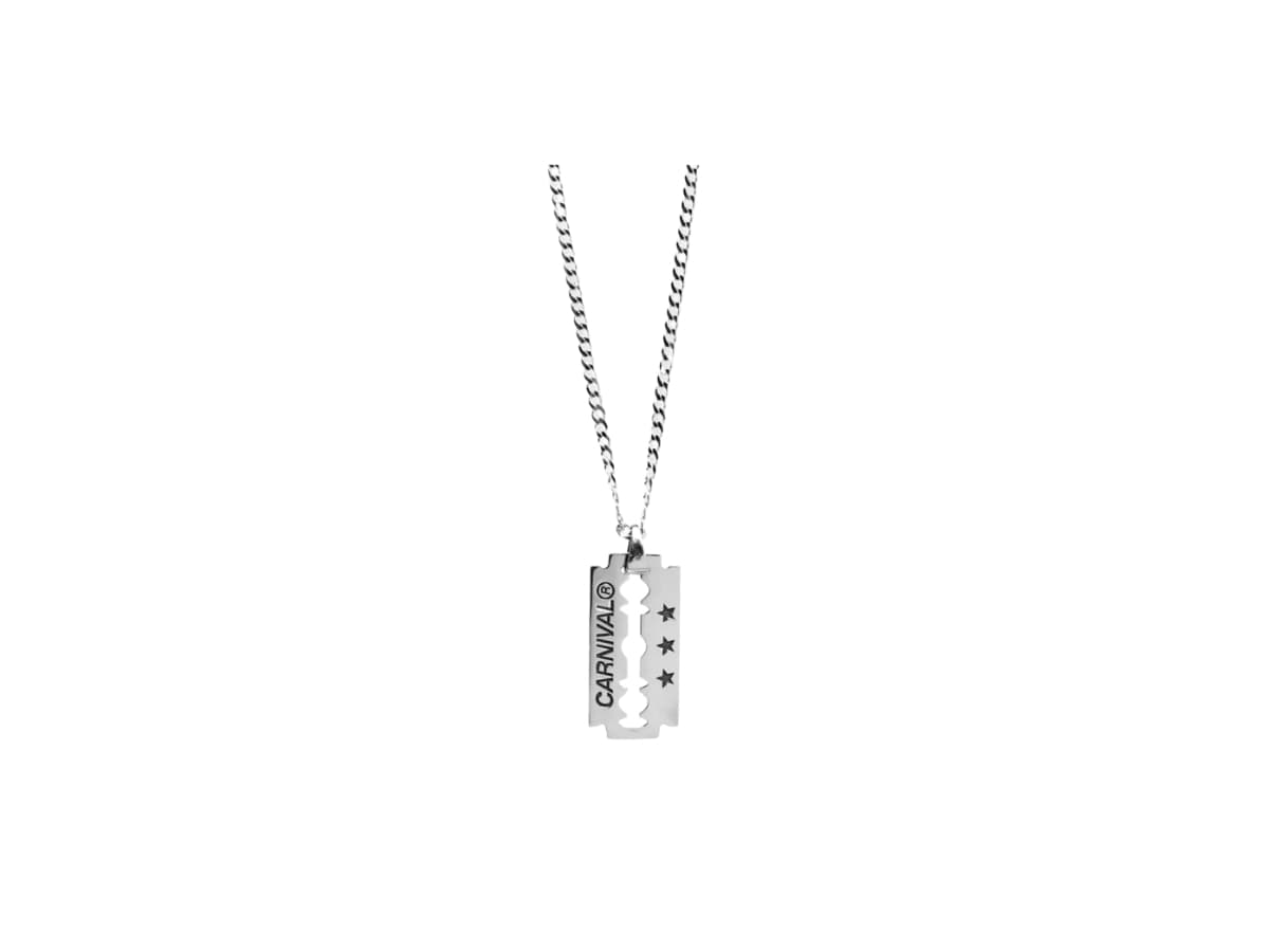 Carnival Razor Blade Necklace Silver