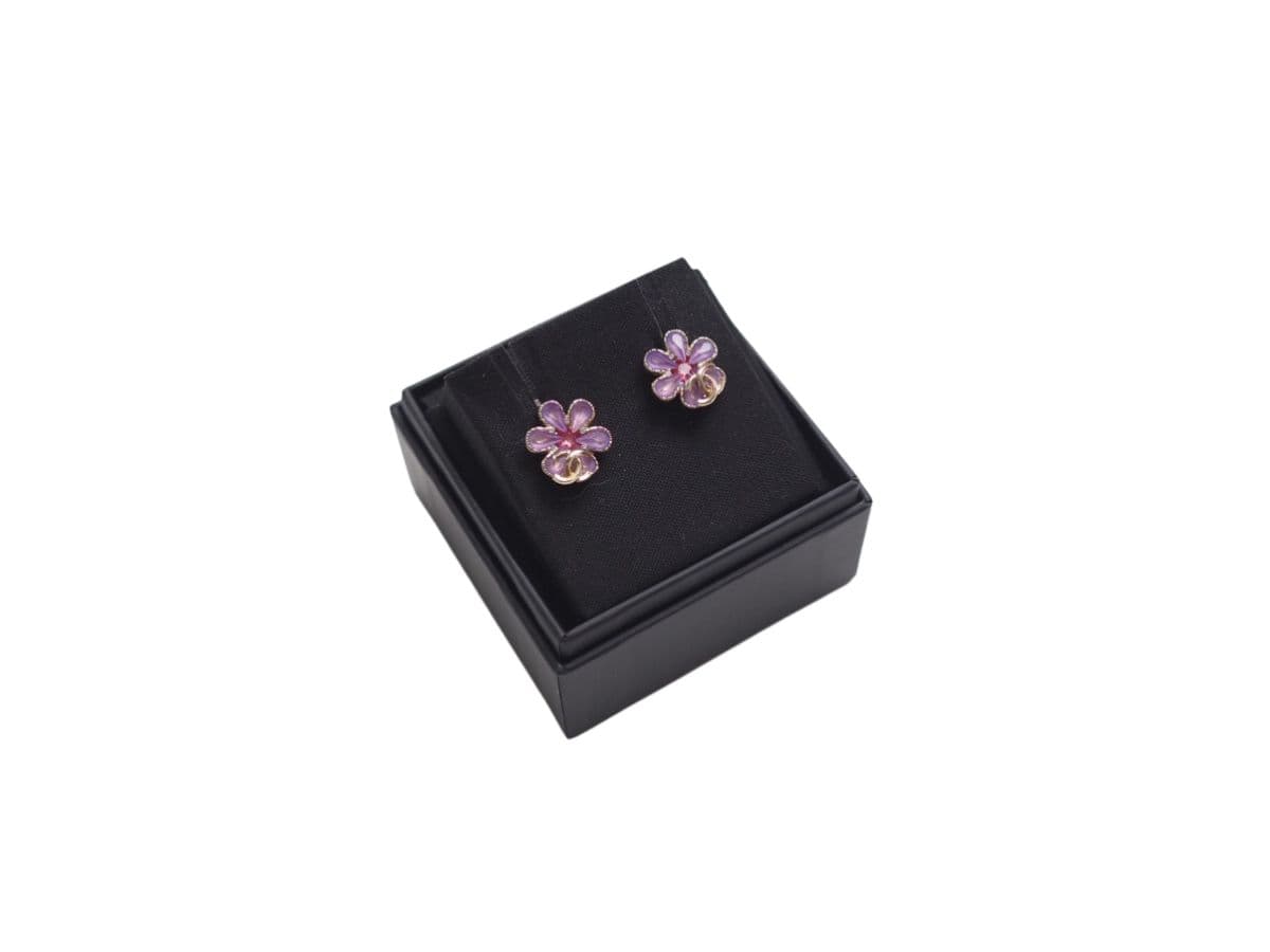 Chanel Flower Purple Earrings