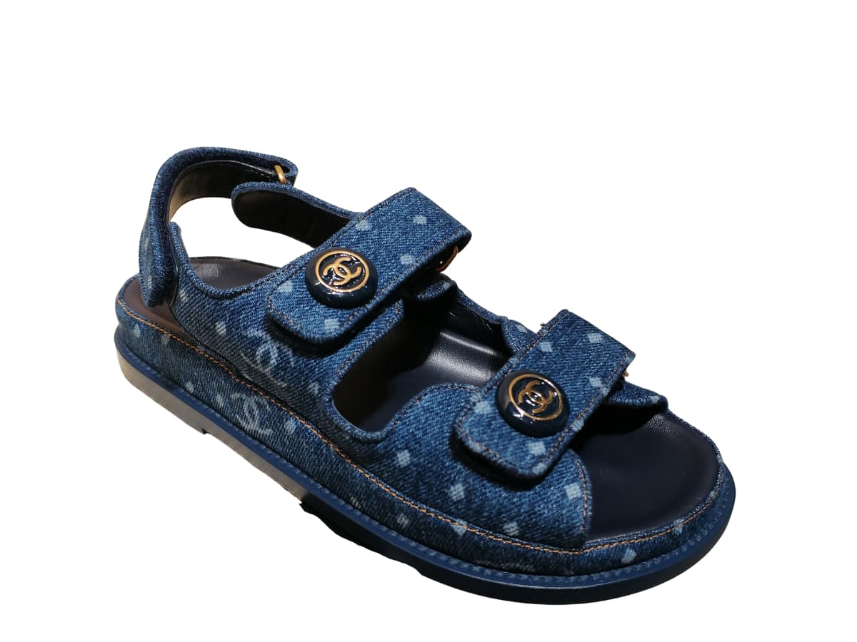 Chanel Printed Sandal Blue