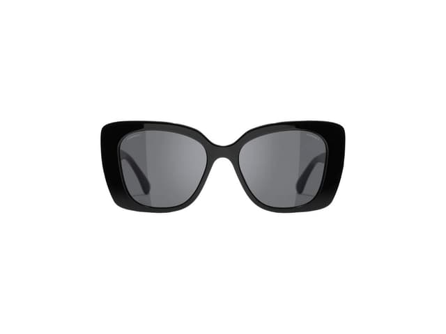 Chanel Chanel Square Sunglasses In Acetate Strass Black With Gray Lenses - view 1