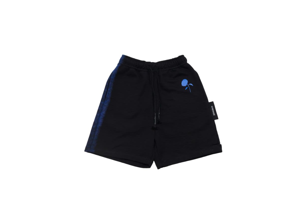 CHEMISE Blue Flower Black Shorts