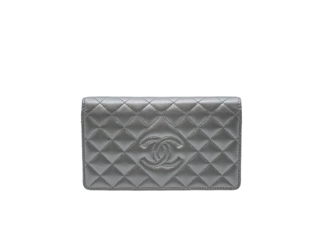 Chanel Chanel Classic Long Wallet Metallic Grey - view 1