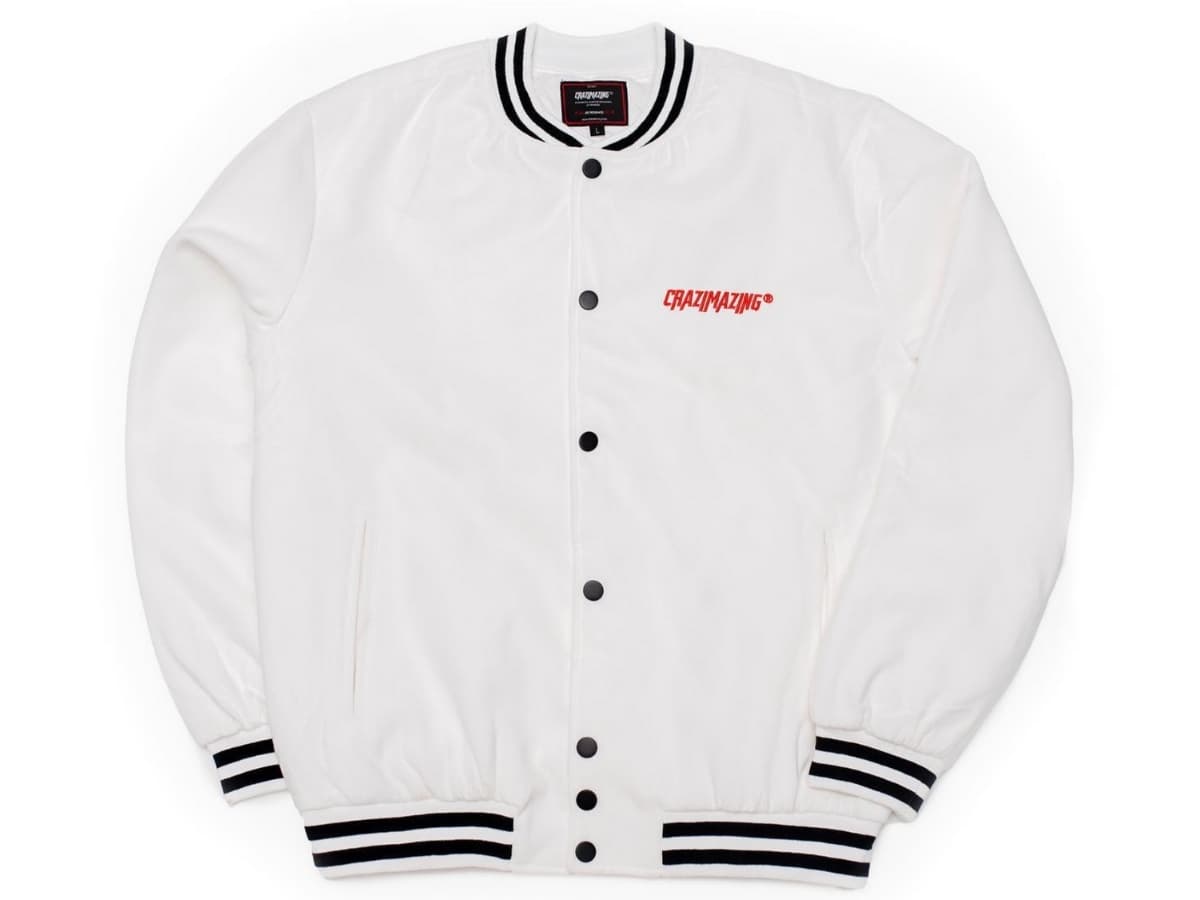 Crazimazing Baseball Jacket White