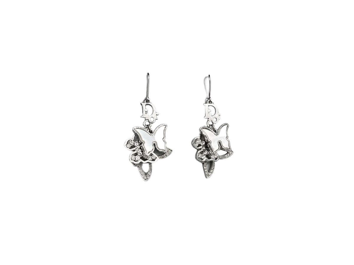 Dior  Butterfly Earrings Silver