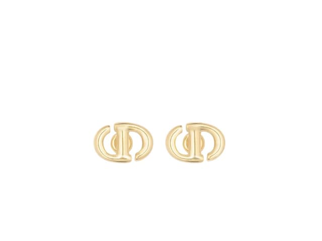 Dior Dior CD Navy Stud Earrings In Gold-Finish Metal - view 1