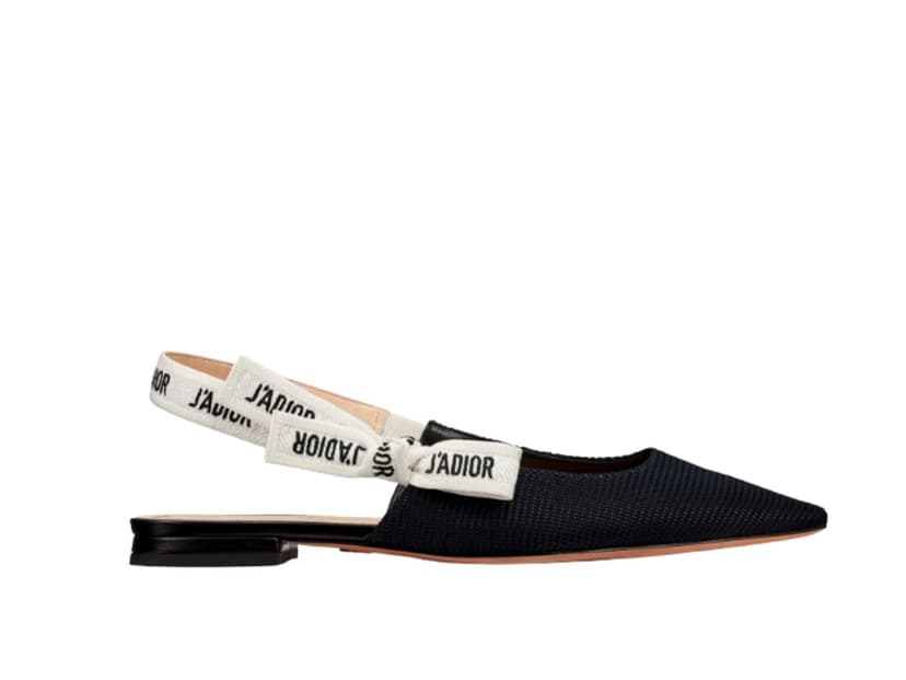 Dior Dior J'Adior Slingback Ballerina Flat Black Fabric
